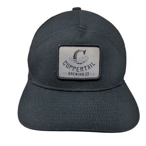 Coppertail Brewing Co. Snapback Trucker Hat Black One Size Mesh Back Emblem